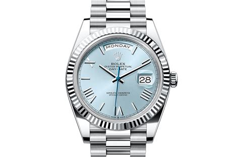 rolex day date platin blaues zifferblatt|Rolex Day-Date 40.